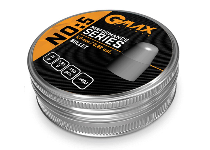 Airgun Slugs Gmax Performance No:5 5.5 mm BLT 28 grain (.216)
