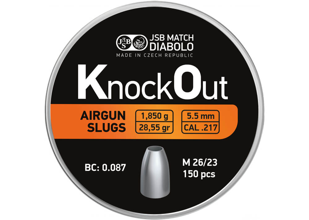 Airgun Slugs JSB Knock Out 5.5 mm HP 28.55 grain (.217)