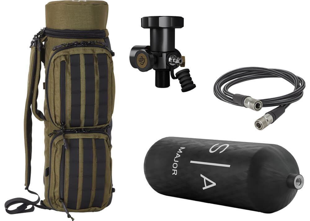 PCP Air Tank Scandinavian Arms Carbon 6.8 L Major CE Range Bag Bundle