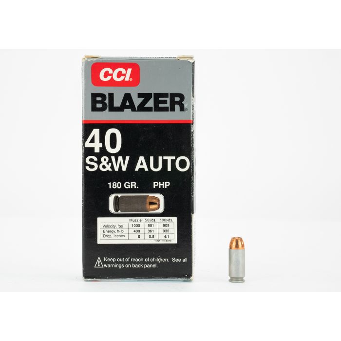 Ammunition CCI Blazer PHP 40 S&W Auto 180 grain (50 pcs.)