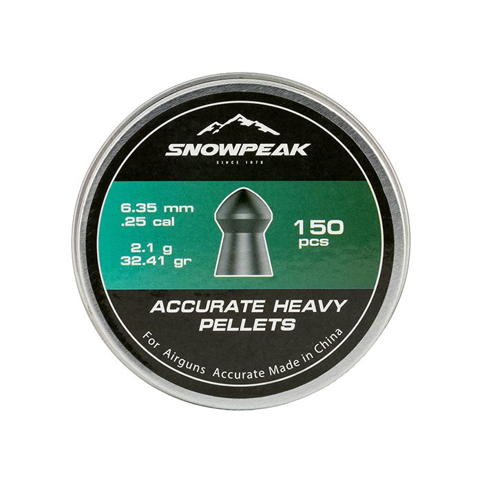Airgun Pellets Snowpeak Accurate Heavy 6.35 mm 32.41 grain
