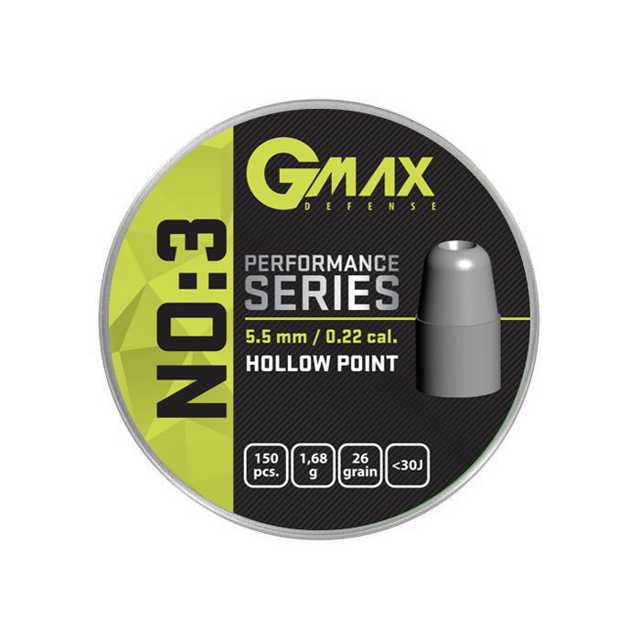 Airgun Slugs Gmax Performance No:3 5.5 mm HP 26 grain (.216)