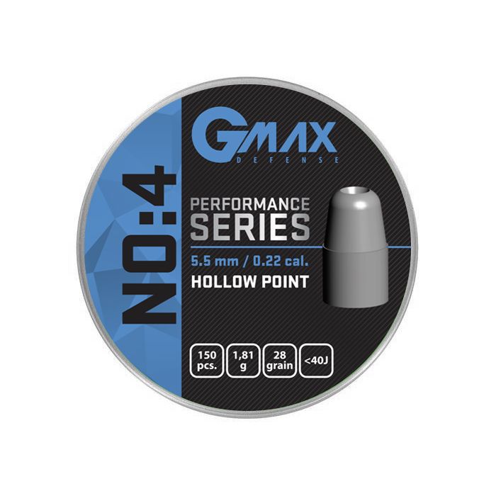 Airgun Slugs Gmax Performance No:4 5.5 mm HP 28 grain (.216)