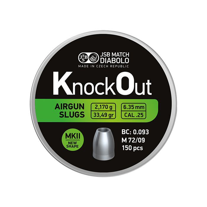 Airgun Slugs JSB Knock Out MKII 6.35 mm HP 33.49 grain (.250)