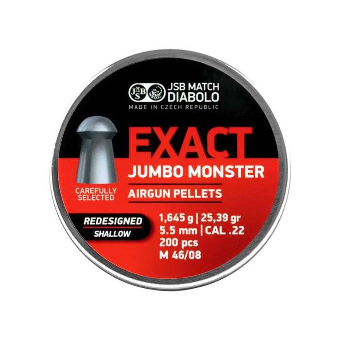Airgun Pellets JSB Jumbo Exact Monster Redesigned Shallow 5.52 mm 25.39 grain