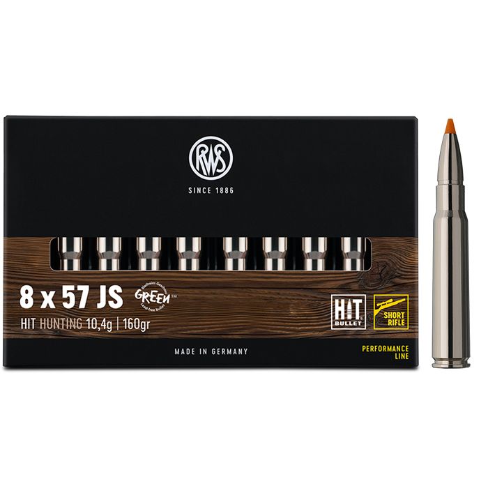 Ammunition RWS 8x57JS HIT Short Rifle 160 grain