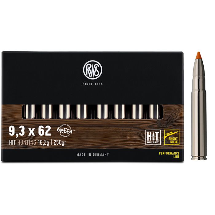 Ammunition RWS 9.3x62 mm HIT Short Rifle 250 grain