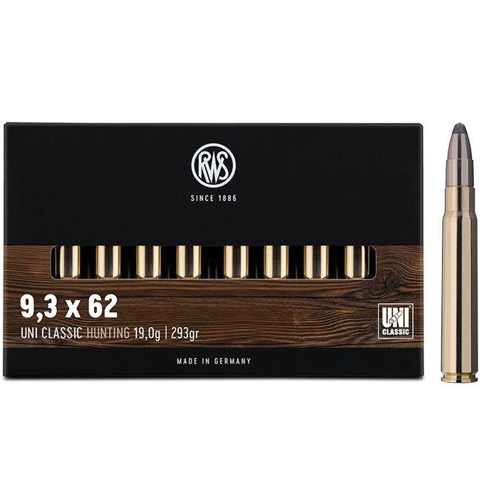 Ammunition RWS 9.3x62 mm UNI Classic 293 grain