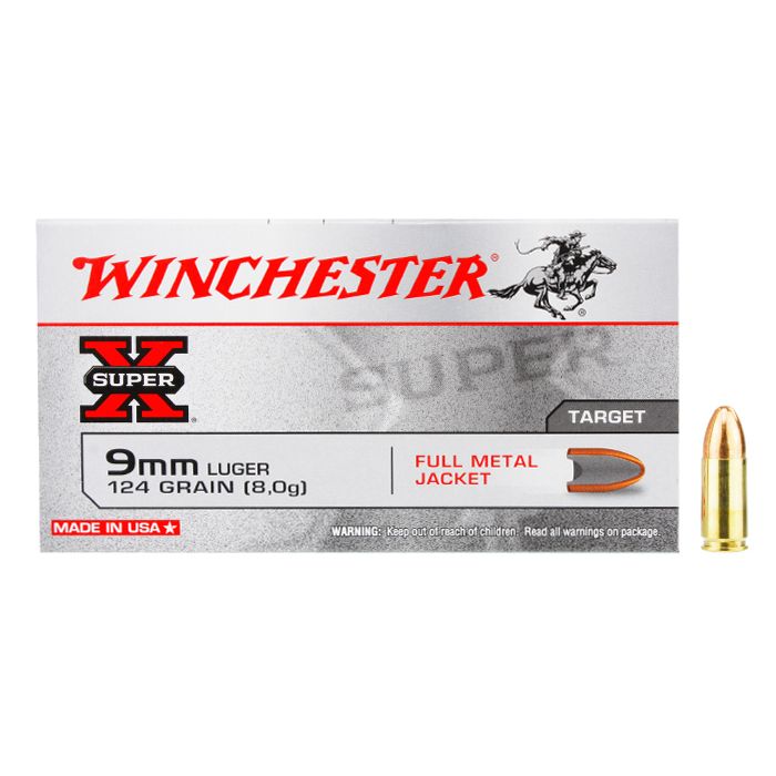 Ammunition Winchester Super-X 9 mm Luger FMJ 124 grain
