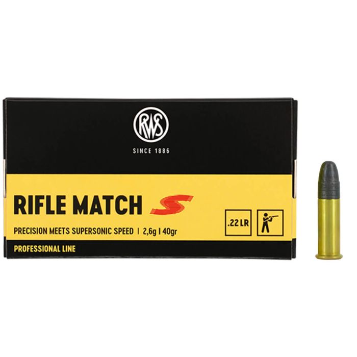 Ammunition RWS Rifle Match S .22 LR RN 40 Grain
