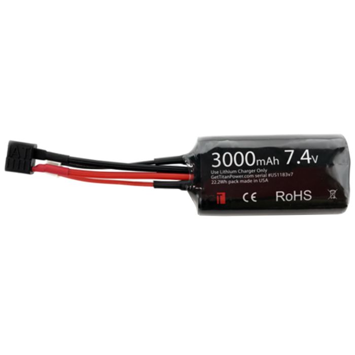Battery Titan Li-ion 7.4V 3000mAh Brick T-Plug Deans