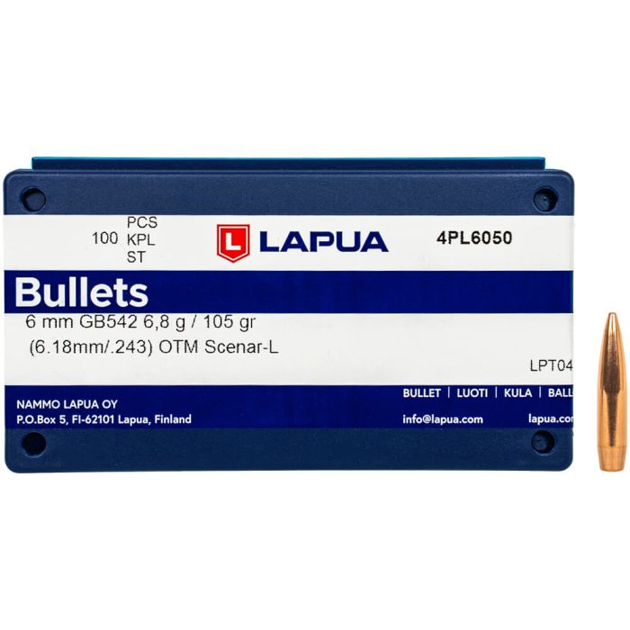 Kogelkoppen Lapua .243 Scenar-L OTM 105 grain