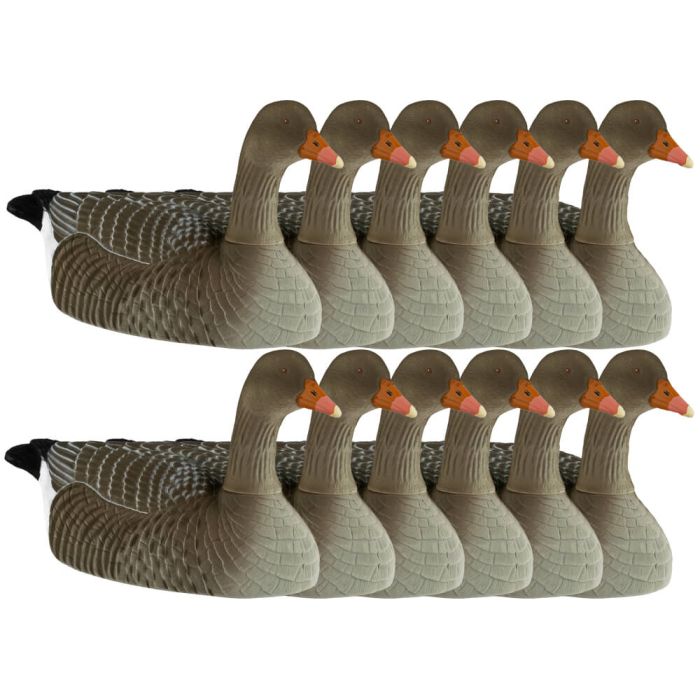 Decoy Greylag Goose Flocked Resting Stackable 12-pack