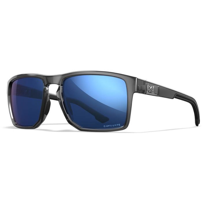 Glasses Wiley X Founder - Captivate Polarized Blue Mirror Lenses - Gloss Crystal Grey Frame