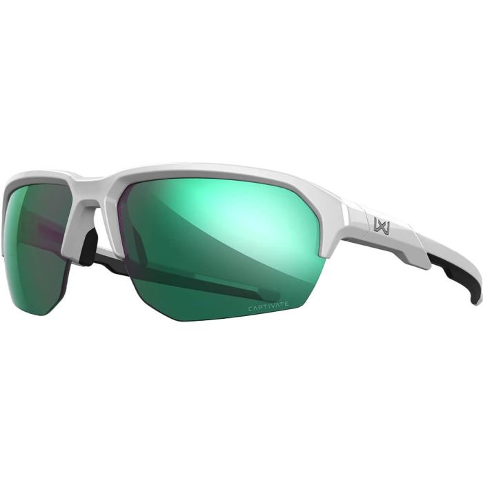 Glasses Wiley X Jakl - Captivate Polarized Green Mirror Lenses - Polished White Frame