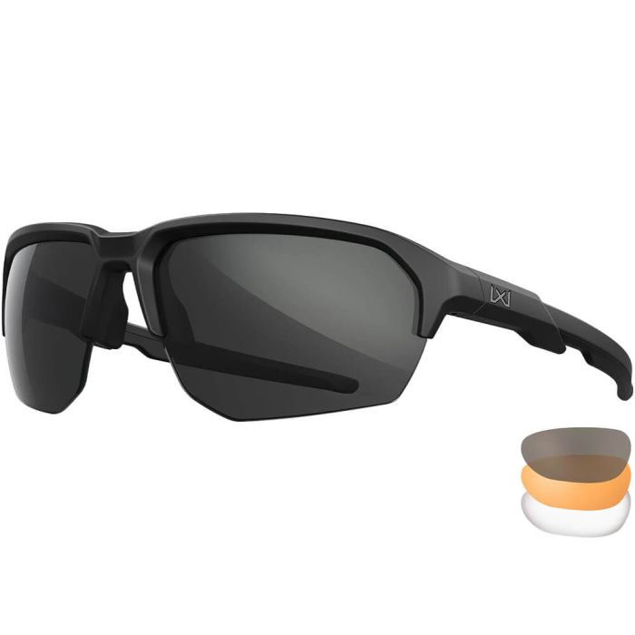 Glasses Wiley X Jakl - Grey/Clear/Light Rust Lenses - Matte Black Frame