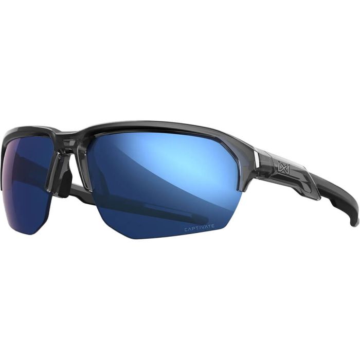 Glasses Wiley X Jakl - Polarized Blue Mirror Lenses - Gloss Crystal Grey Frame