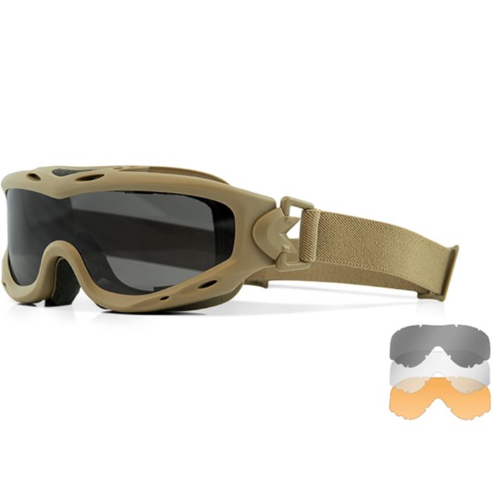Goggles Wiley X Spear Smoke/Clear/Rust Tan Frame