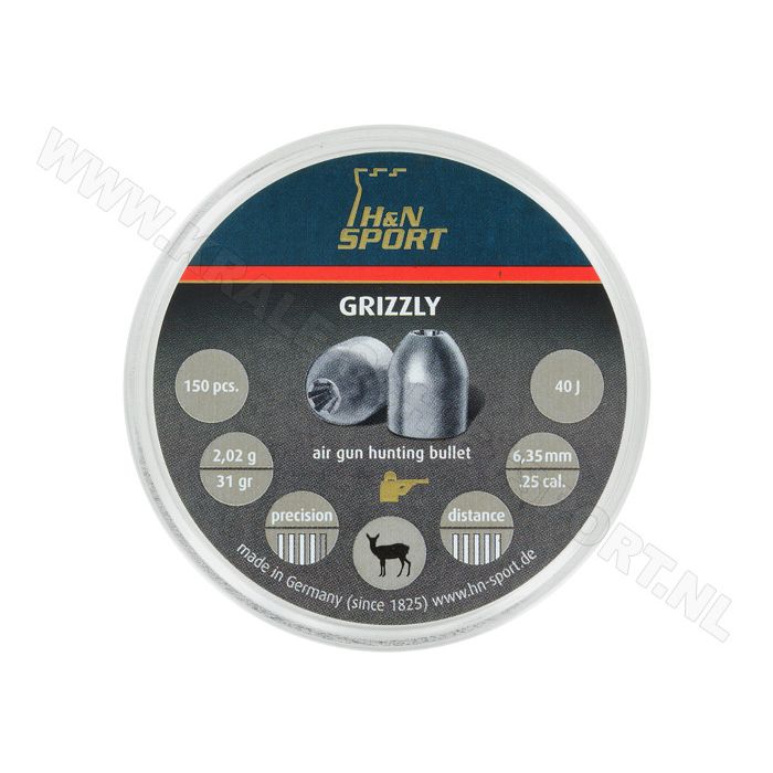 Airgun Pellets H&N Grizzly 6.35 mm 31 grain