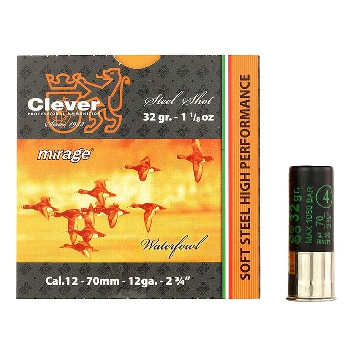 Shotgun Ammo Clever Mirage Hydro-Soluble 12-70-4 32 grams