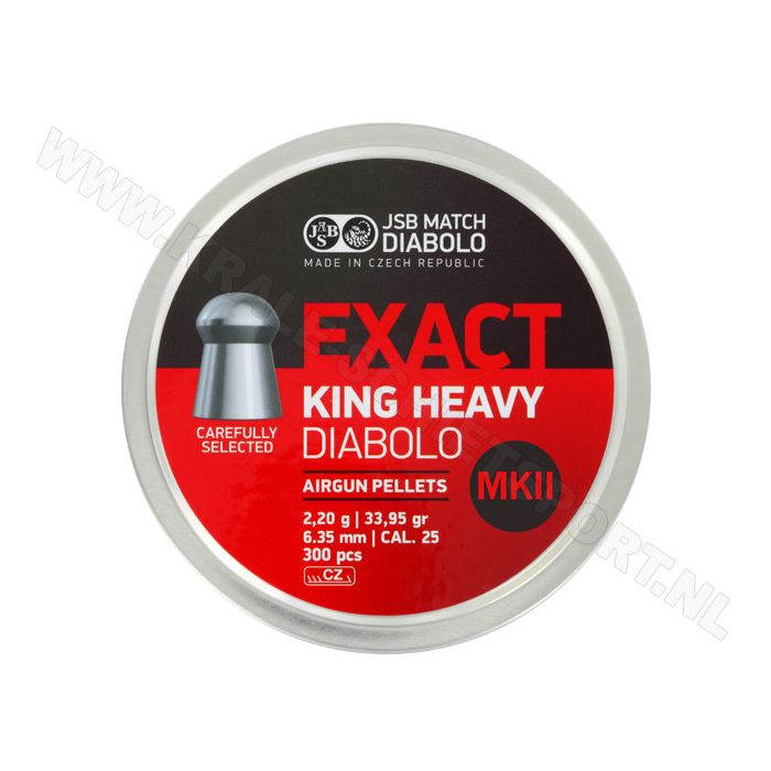 Airgun Pellets JSB Exact King Heavy MKII 6.35 mm 33.95 grain