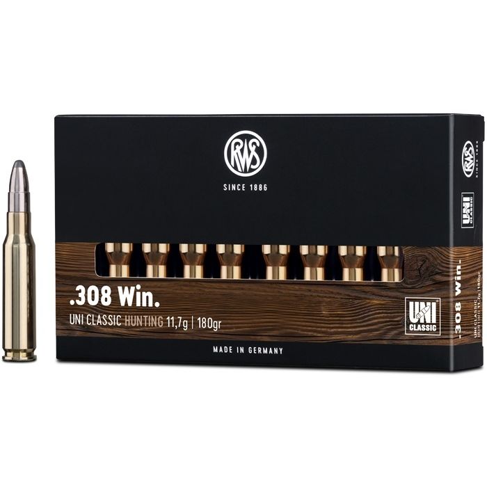 Ammunition RWS .308 Win UNI 180 grain