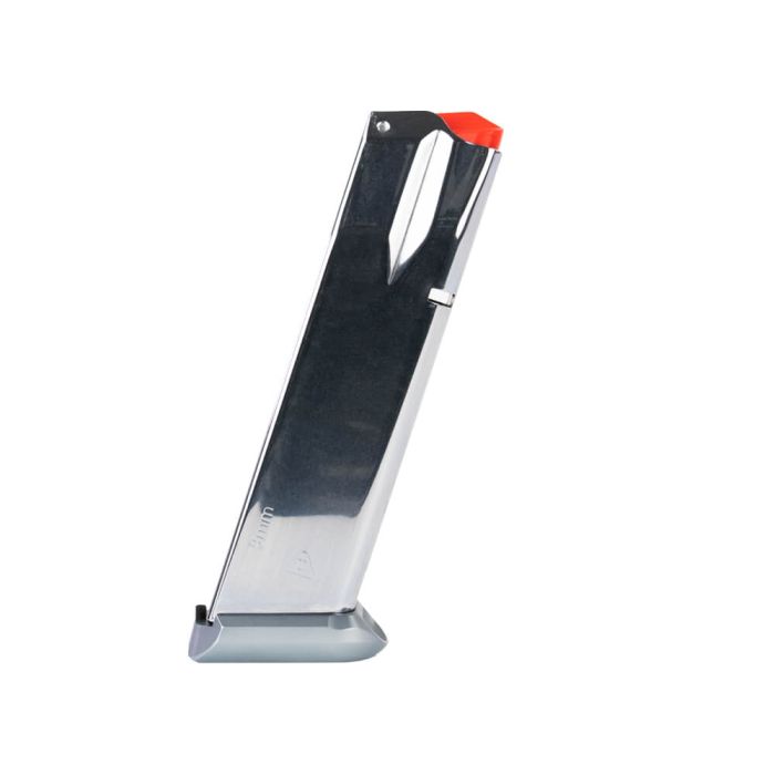 Magazine Tanfoglio Small Frame Chrome + Alu pad for magwell 9 mm 15 rounds