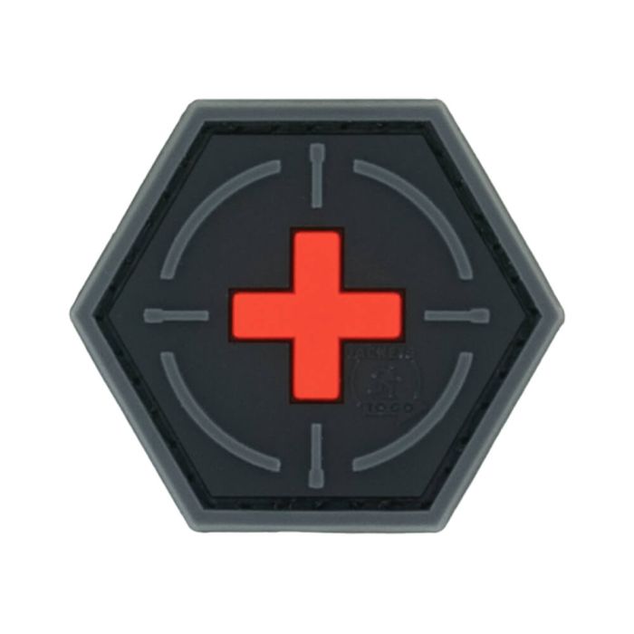 Patch JTG 3D PVC Hexagon Tactical Medic Red Cross - Blackmedic