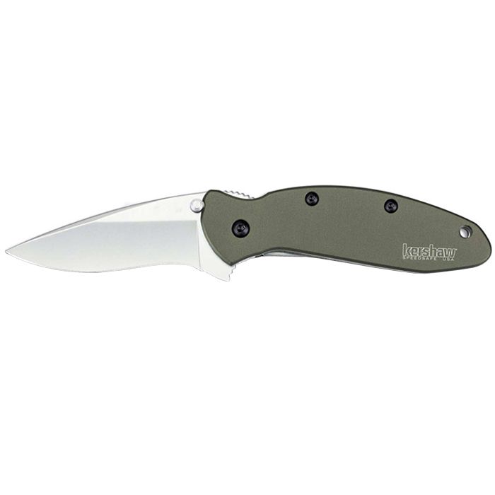 Pocket Knife Kershaw Scallion Olive Open Left