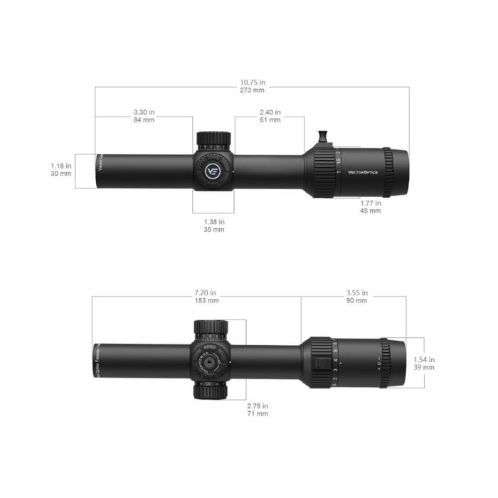 Vector Optics Forester 1-8x24 VFD-3 Rifle Scope - Black