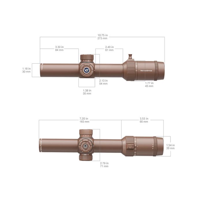 Vector Optics Forester 1-8x24 VFD-3 Rifle Scope - Coyote FDE