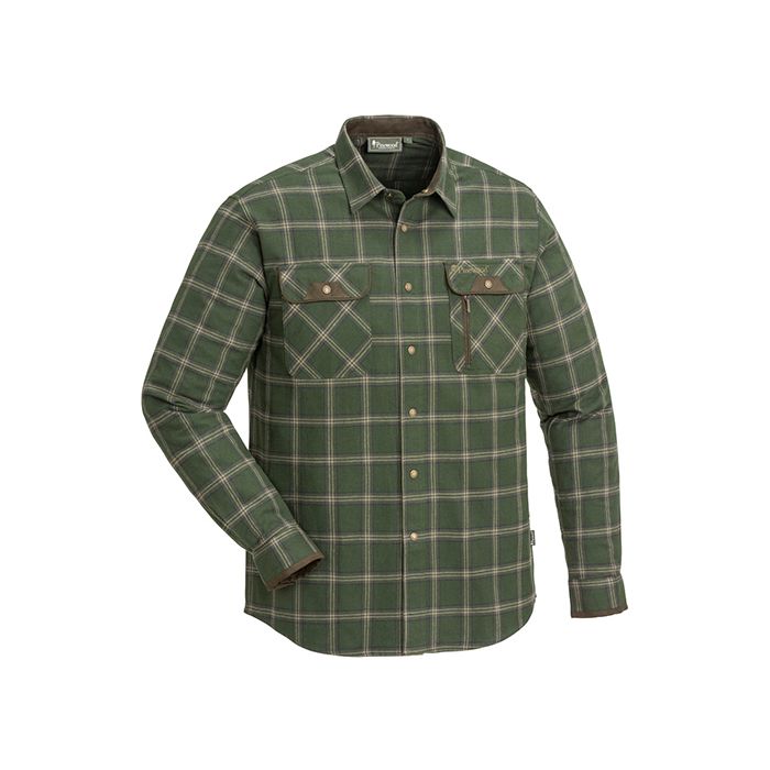 Shirt Pinewood Prestwick Exclusive Mossgreen / Dark Brown