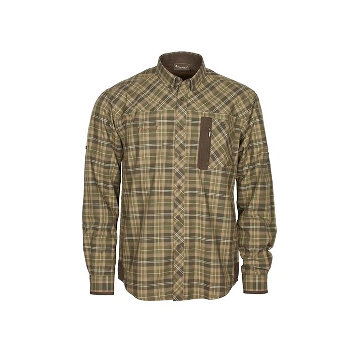 Shirt Pinewood Wolf suede Mid Green / Dark Green