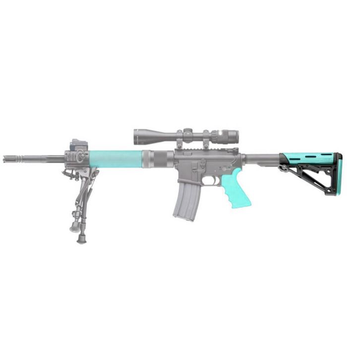 Stock Hogue AR15 OMCB Mil-Spec with grip Aqua