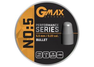 Airgun Slugs Gmax Performance No:5 5.5 mm BLT 28 grain (.216)