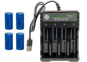 Battery charger BMAX 4-slots USB + 4 x 16340 700 mAh