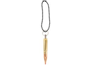 Bullet Keychain Copper & Brass .300 AAC Blackout Red Spark