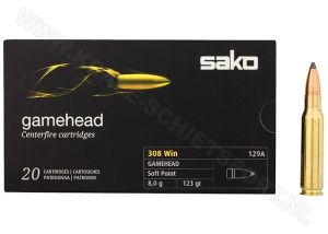 Kogelpatronen Sako Gamehead .308 Win SP 123 grain