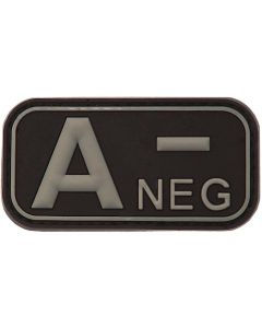Patch 3D PVC Blood Type A- Negative Black