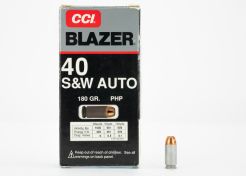 Ammunition CCI Blazer PHP 40 S&W Auto 180 grain (50 pcs.)