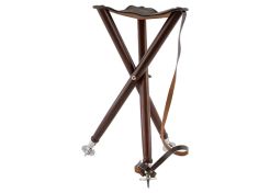 Hunting Stool Wood 3-legged 60 cm with Steel Feet