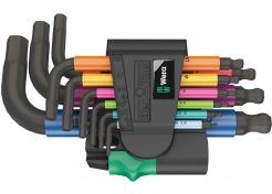 Stiftsleutelset Wera Hex-Plus Multicolour Blacklaser 950/9 9-delig