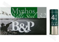 Hagelpatronen B&P Mythos Valle Steel 12-70-4 32 gram
