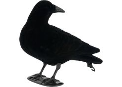 Crow Decoy Flocked Standing Head Turned