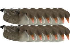 Decoy Greylag Goose Flocked Foraging Stackable 12-pack