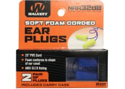 Ear Plugs Walker's Neon Yellow Soft Foam Corded 2-Pack