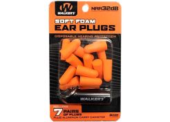 Ear Plugs Walker's Orange Soft Foam 7-Pack