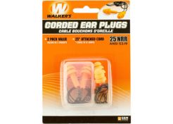 Ear Plugs Walker's Orange Soft Foam Corded 2-Pack