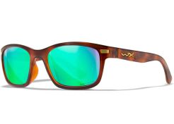 Glasses Wiley X Helix - Captivate Polarized Green Mirror Lenses - Gloss Demi Brown Frame