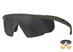 Glasses Wiley X Saber ADV - Grey/Clear/Light Rust Shields - Matte OD Green Frame